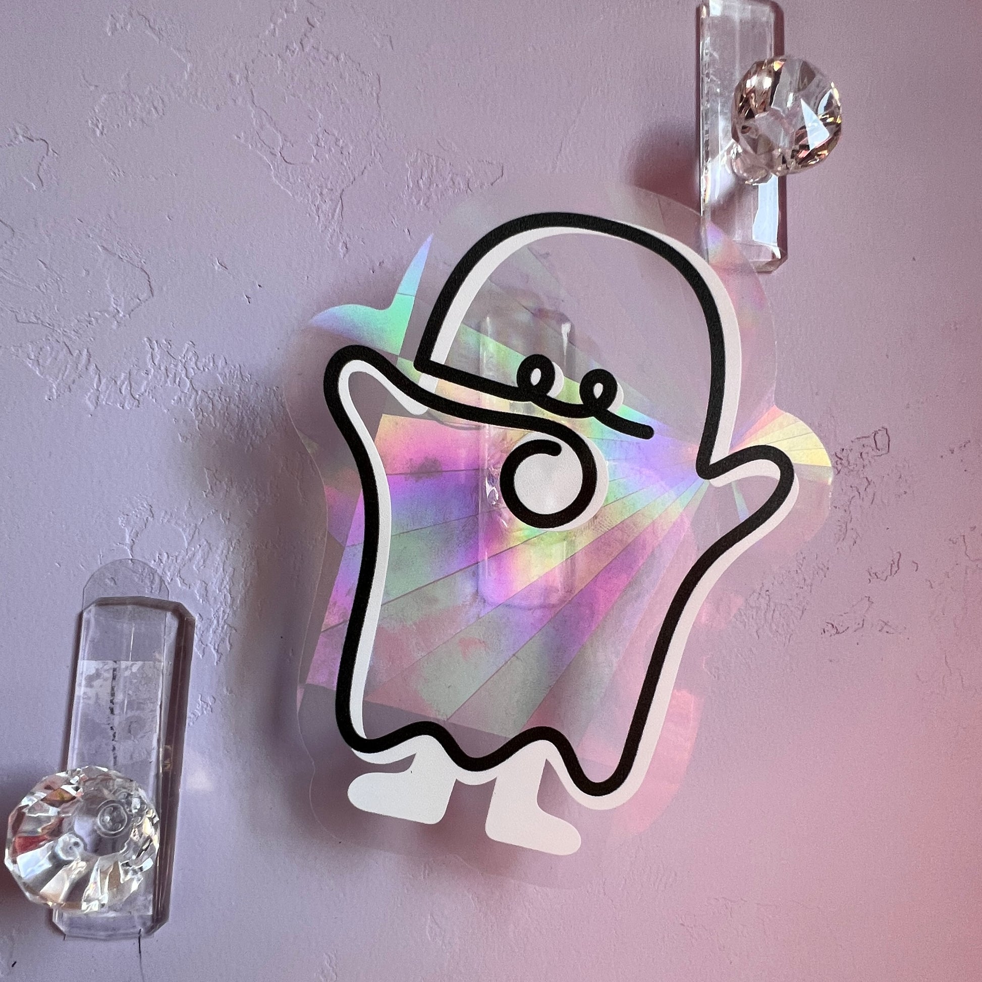 NEW Cute Little Ghost Rainbow Suncatcher Sticker you Got This, Boo