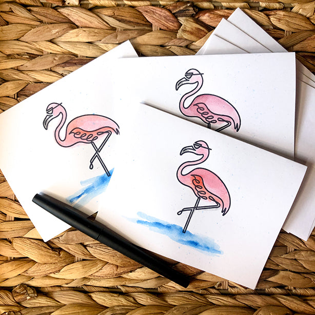 Flamingo Note Cards Set